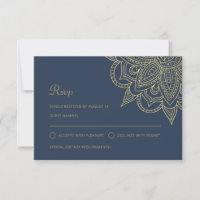 Luxury Indian Elegant Blue Gold Mehndi Wedding