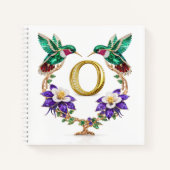 Luxury Initial O Monogram Hummingbird Jeweled Notitieboek (Voorkant)