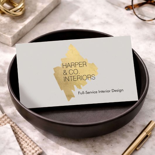 Luxury Interior Designer Gold Abstract Logo Visitekaartje