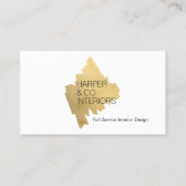 Luxury Interior Designer Gold Abstract Logo White Visitekaartje (Voorkant)
