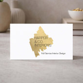 Luxury Interior Designer Gold Abstract Logo White Visitekaartje