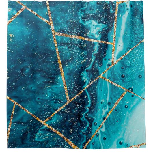 Luxury Interior Marble Stone Glitter Douchegordijn (Voorkant)