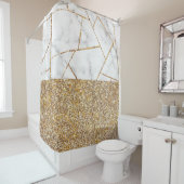 Luxury interior Marble Stone Glitter Shower Curtai Douchegordijn (In situ)