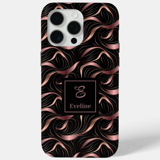 Luxury iPhone 14 Case Modern Rose Gold Metallic (Achterkant)
