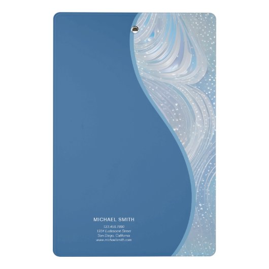 Luxury Iridescent Blue Gradient  Mini Klembord (Achterkant)