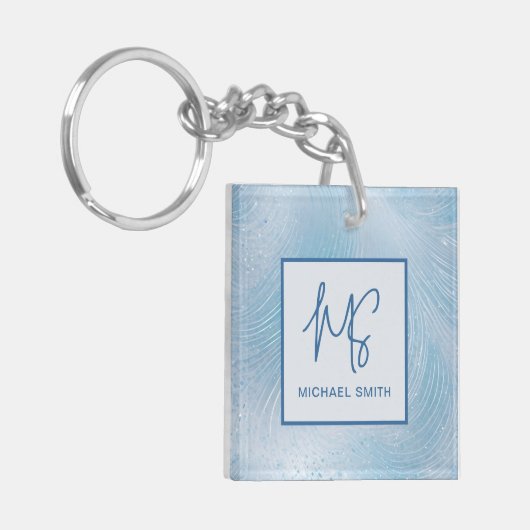 Luxury Iridescent Blue Gradient Sleutelhanger (Voorkant Links)