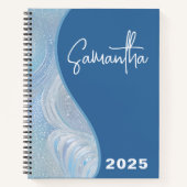 Luxury Iridescent Blue Gradient Spiral Notebook Notitieboek (Voorkant)