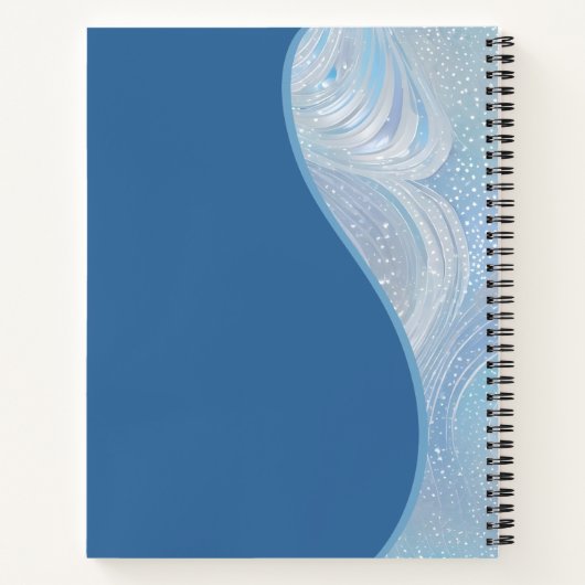 Luxury Iridescent Blue Gradient Spiral Notebook Notitieboek (Achterkant)