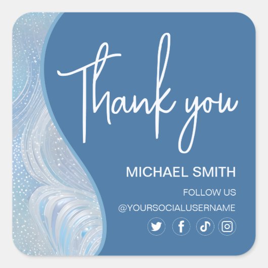 Luxury Iridescent Blue Gradient Sticker (Voorkant)