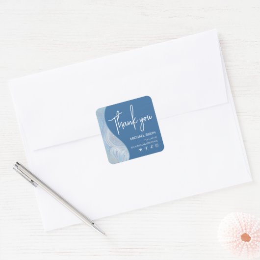 Luxury Iridescent Blue Gradient Sticker (Envelop)