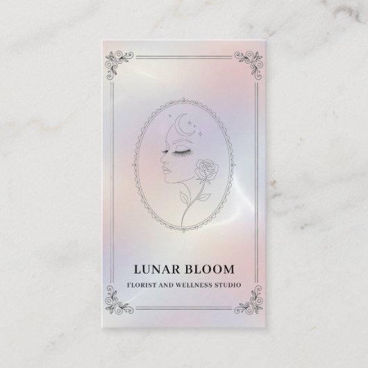 Luxury Iridescent with QR Code Holographic Visitekaartje (Voorkant)