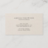 Luxury Ivory Leather Professional Minimal Custom Visitekaartje (Achterkant)