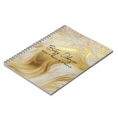 Luxury Ivory Marble and Gold Glitter Notitieboek (Linkerzijde)