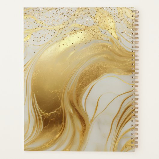 Luxury Ivory Marble and Gold Glitter Planner (Achterkant)