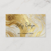Luxury Ivory Marble Gold Glitter Appointment Card Visitekaartje (Voorkant)