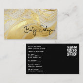 Luxury Ivory Marble & Gold Glitter Business Card Visitekaartje (Voorkant / Achterkant)