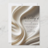 luxury ivory satin wedding kaart (Voorkant)