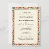 Luxury Ivory White Floral Arabesque Wedding Kaart (Voorkant)