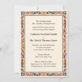 Luxury Ivory White Floral Arabesque Wedding Kaart