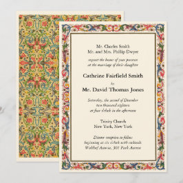 Luxury Ivory White Floral Arabesque Wedding Kaart