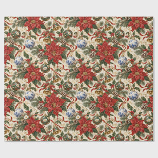 Luxury Japanese Christmas Botanical Wrapping Paper Cadeaupapier