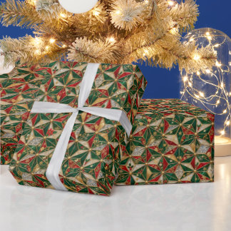 Luxury Japanese Christmas Geometric Wrapping Paper Cadeaupapier