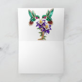 Luxury Jeweled Hummingbird Monogram J Wedding Bedankkaart (Binnen)