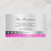 Luxury Jewels Silver Shimmer Pink Glitter Voeg Log Visitekaartje (Achterkant)