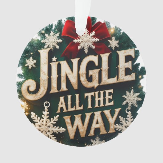 Luxury “Jingle All The Way” Acrylic Circle Ornamen Ornament (voorkant)