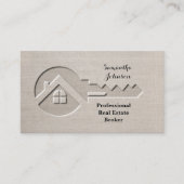 Luxury Key Black en Tan Real Estate Visitekaartje (Voorkant)