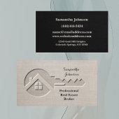 Luxury Key Black en Tan Real Estate Visitekaartje