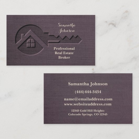 Luxury Key Blueberry Real Estate Visitekaartje (Voorkant / Achterkant)