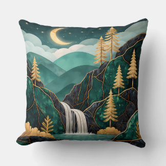 Luxury Kintsugi Mountain Waterfall Pillow  Kussen