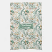 Luxury Kitchen Towel White Poinsettia Holiday Theedoek (Verticaal)