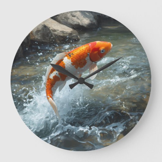 LUXURY KOI FISCH ARTWORK GROTE KLOK (Voorkant)