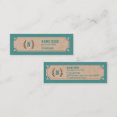 Luxury Kraft PRINTED Blauwgroen Mini Visitekaartje (Voorkant / Achterkant)