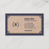 Luxury Kraft PRINTED Navy Visitekaartje (Achterkant)