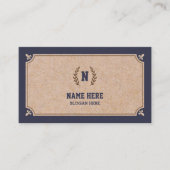 Luxury Kraft PRINTED Navy Visitekaartje (Voorkant)
