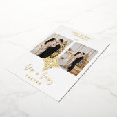 Luxury Lace MR & MRS kerstbruiloft 2 Foto's Folie Uitnodiging (Gedraaid)