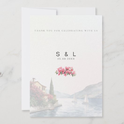 Luxury Lake Como Destination Wedding with QR Code  Kaart (Achterkant)