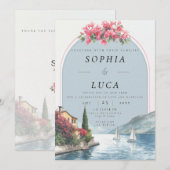 Luxury Lake Como Destination Wedding with QR Code Kaart (Voorkant / Achterkant)