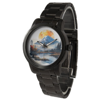 Luxury Landmark Mountain & River Watch Elegant Horloge