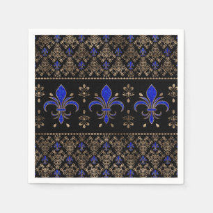 Luxury Lapils Lazuli en Gold Fleur-de-lis-ormense Servet