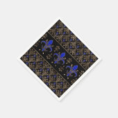 Luxury Lapils Lazuli en Gold Fleur-de-lis-ormense Servet (Hoek)