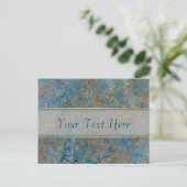 Luxury Lapis Lazuli Blue en Gold Marble Briefkaart (Staand voorkant)