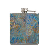 Luxury Lapis Lazuli Blue en Gold Marble Heupfles (Achterkant)