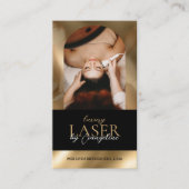 Luxury Laser Technician Spa Arch Photo Black Gold Visitekaartje (Voorkant)