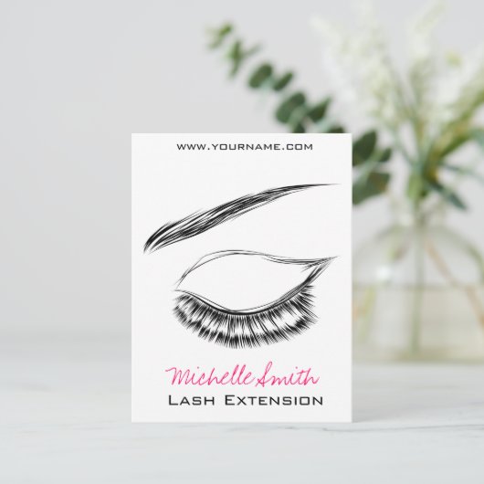 Luxury Lash & Beauty Salon Zwarte Wimpers Briefkaart (Staand voorkant)