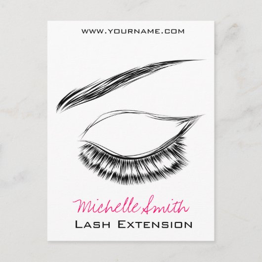 Luxury Lash & Beauty Salon Zwarte Wimpers Briefkaart (Voorkant)