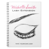 Luxury Lash & Beauty Salon Zwarte Wimpers Notitieboek (Voorkant)